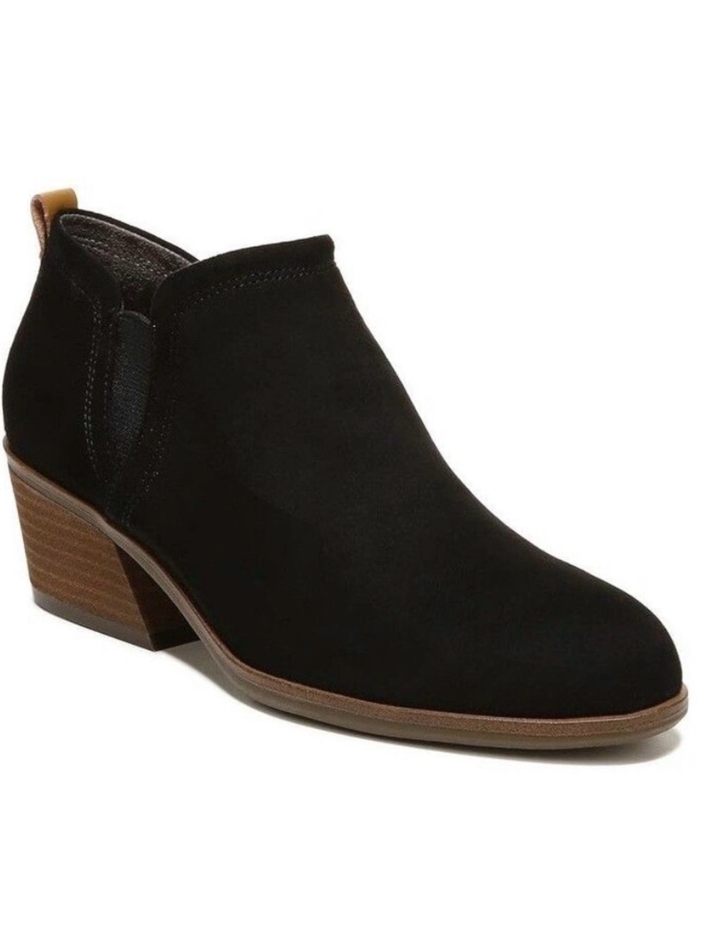 Dr Scholls Womens 9M Black Microfiber Laurel Slip On Ankle Booties